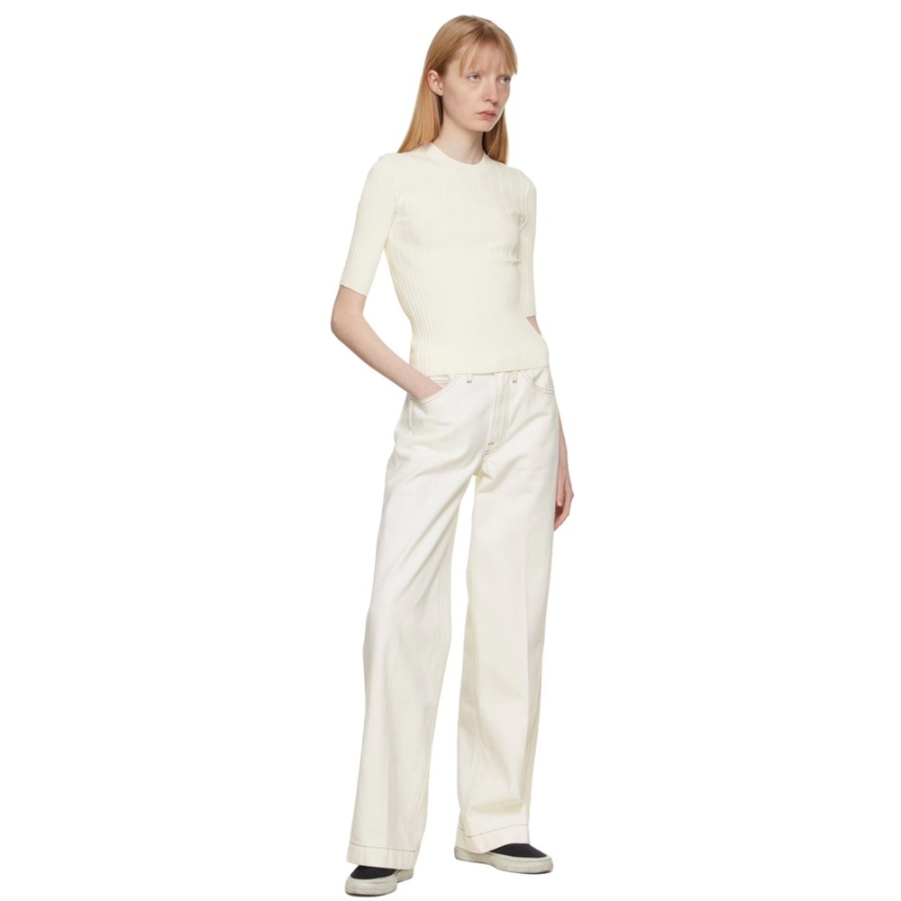 Frame White Wide Leg 'Le Italien' Jeans